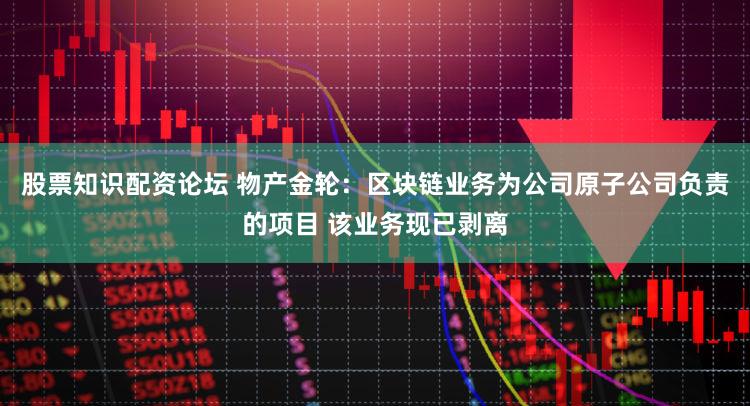 股票知识配资论坛 物产金轮：区块链业务为公司原子公司负责的项目 该业务现已剥离