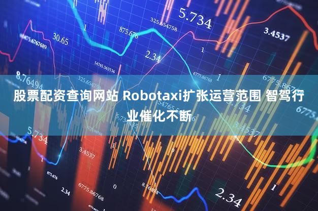 股票配资查询网站 Robotaxi扩张运营范围 智驾行业催化不断